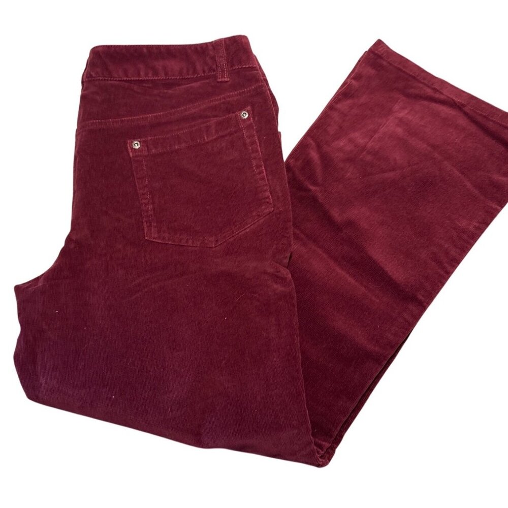 Bum Equipment Ladies Corduroy Jeans In Burgundy Size 16 Petite